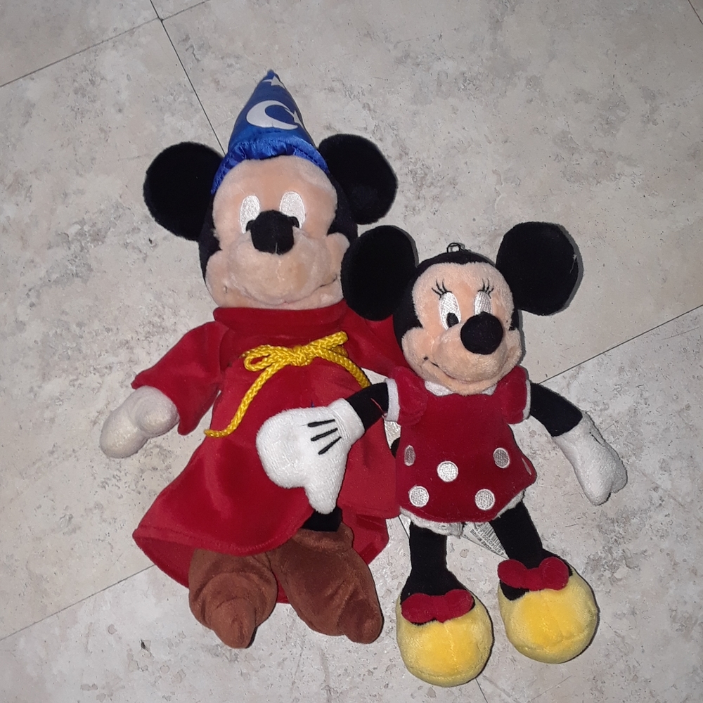 Mickey Mouse and Minnie Mouse